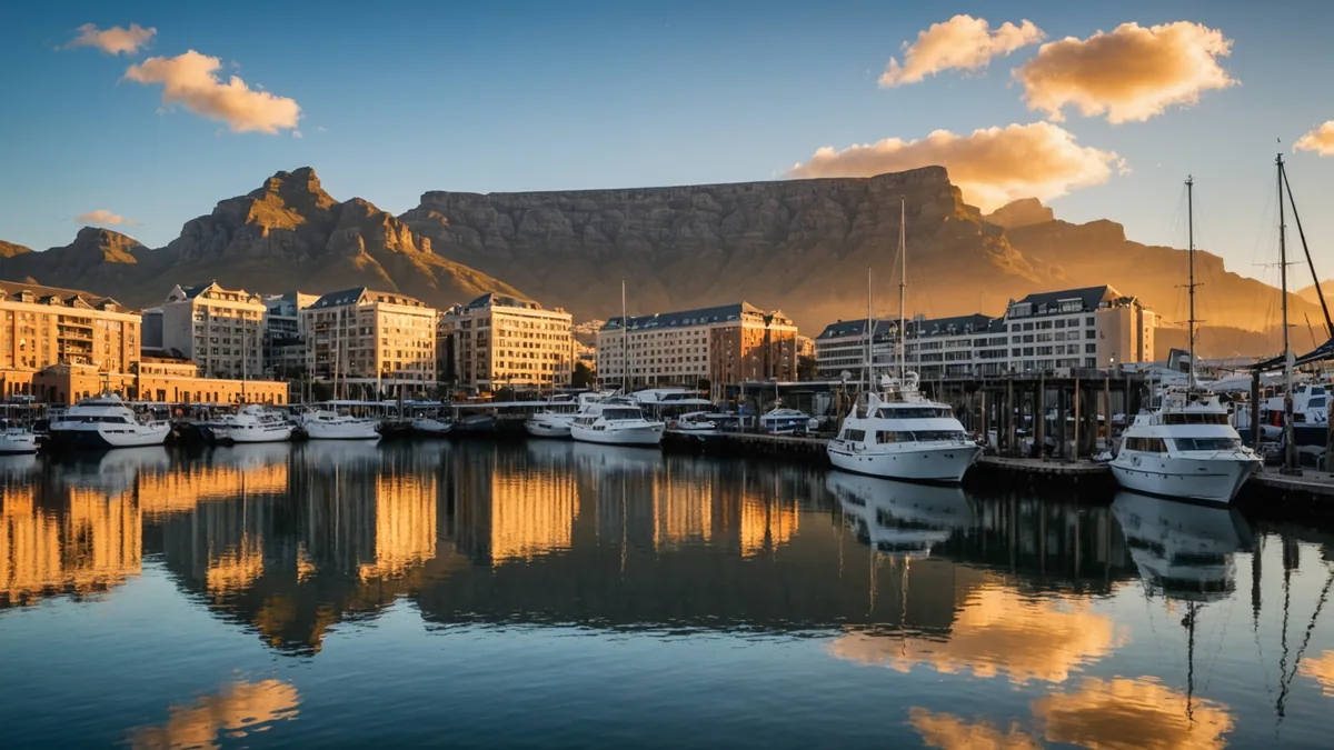 Cape Town waterfront at golden hour