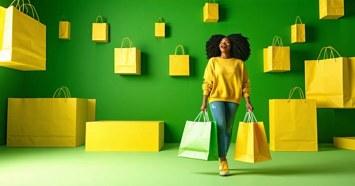 Holiday shopping bags and festive gifts representing seasonal spending in South Africa